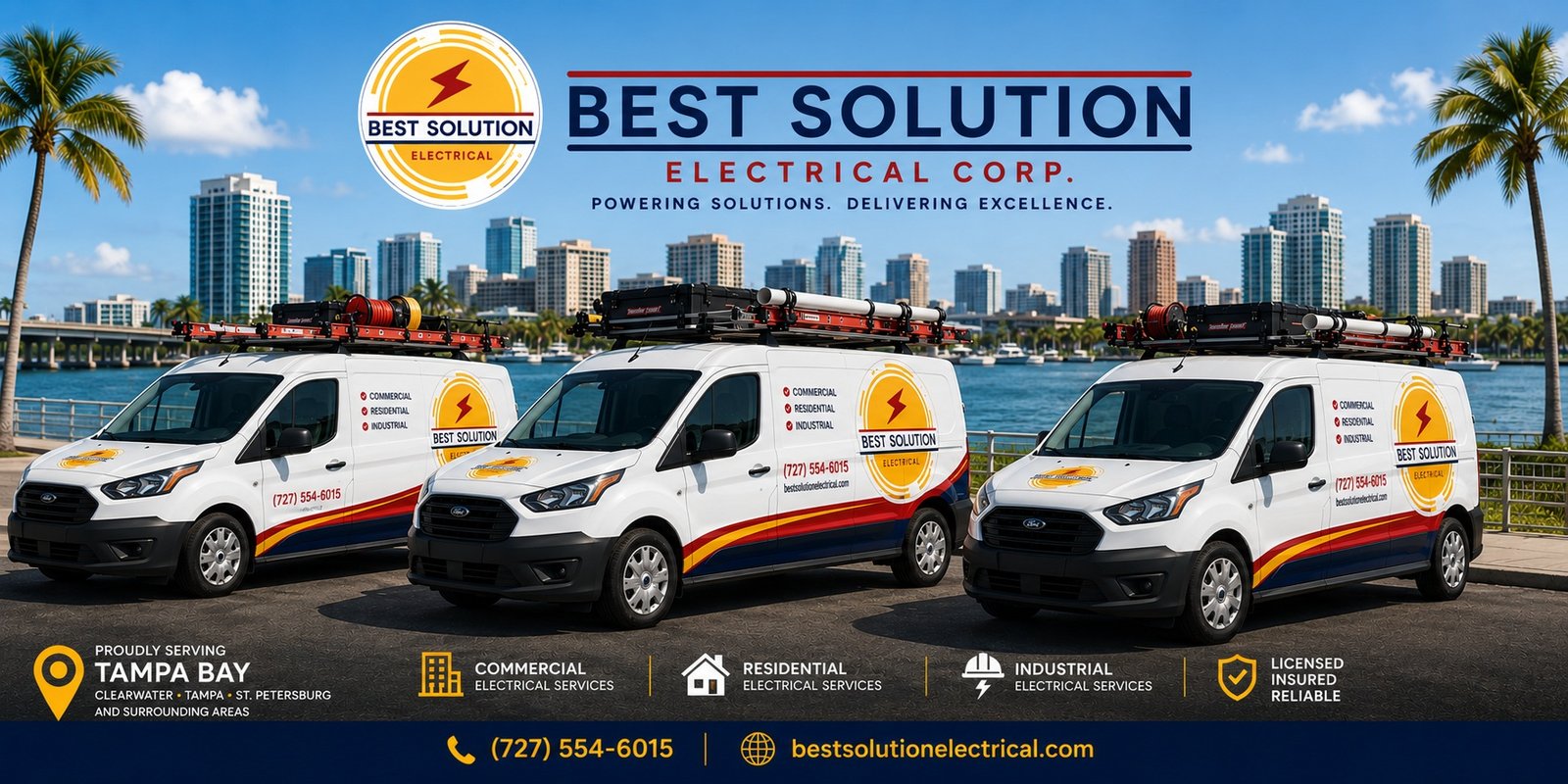 Best Solution Electrical Corp Tampa Bay service vans